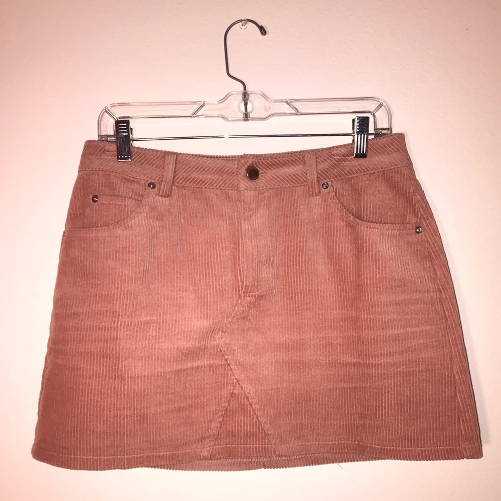 Pink corduroy skirt